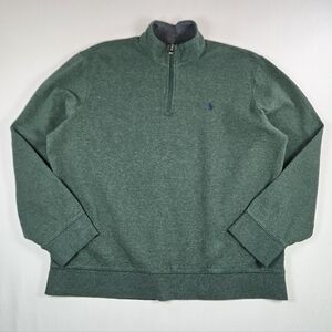 Polo by Ralph Lauren Men's Dark Green Quarter-Zip Sweater